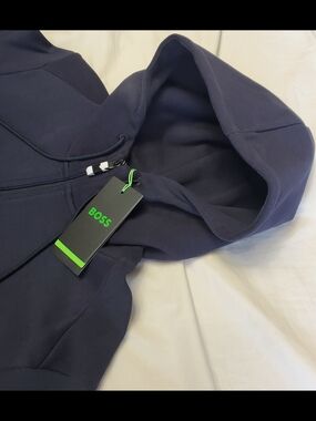 Boss Navy Zip-Up Hoodie Sweater